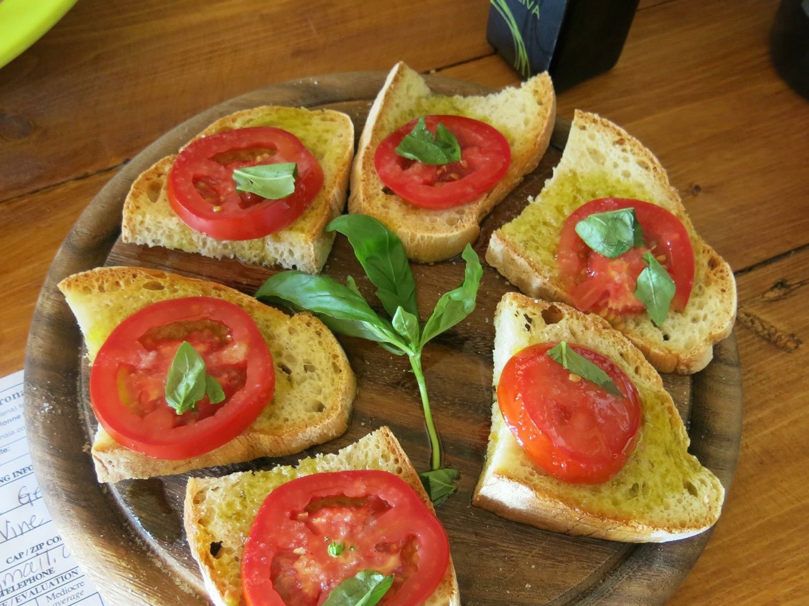 Organic tomato bruschetta