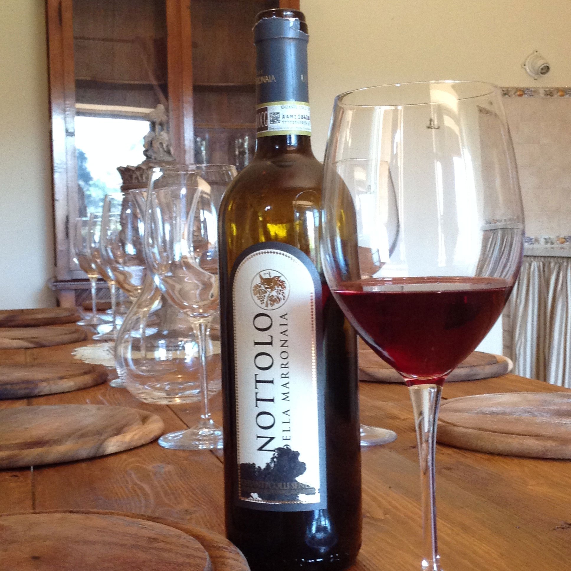 A glass of red wine