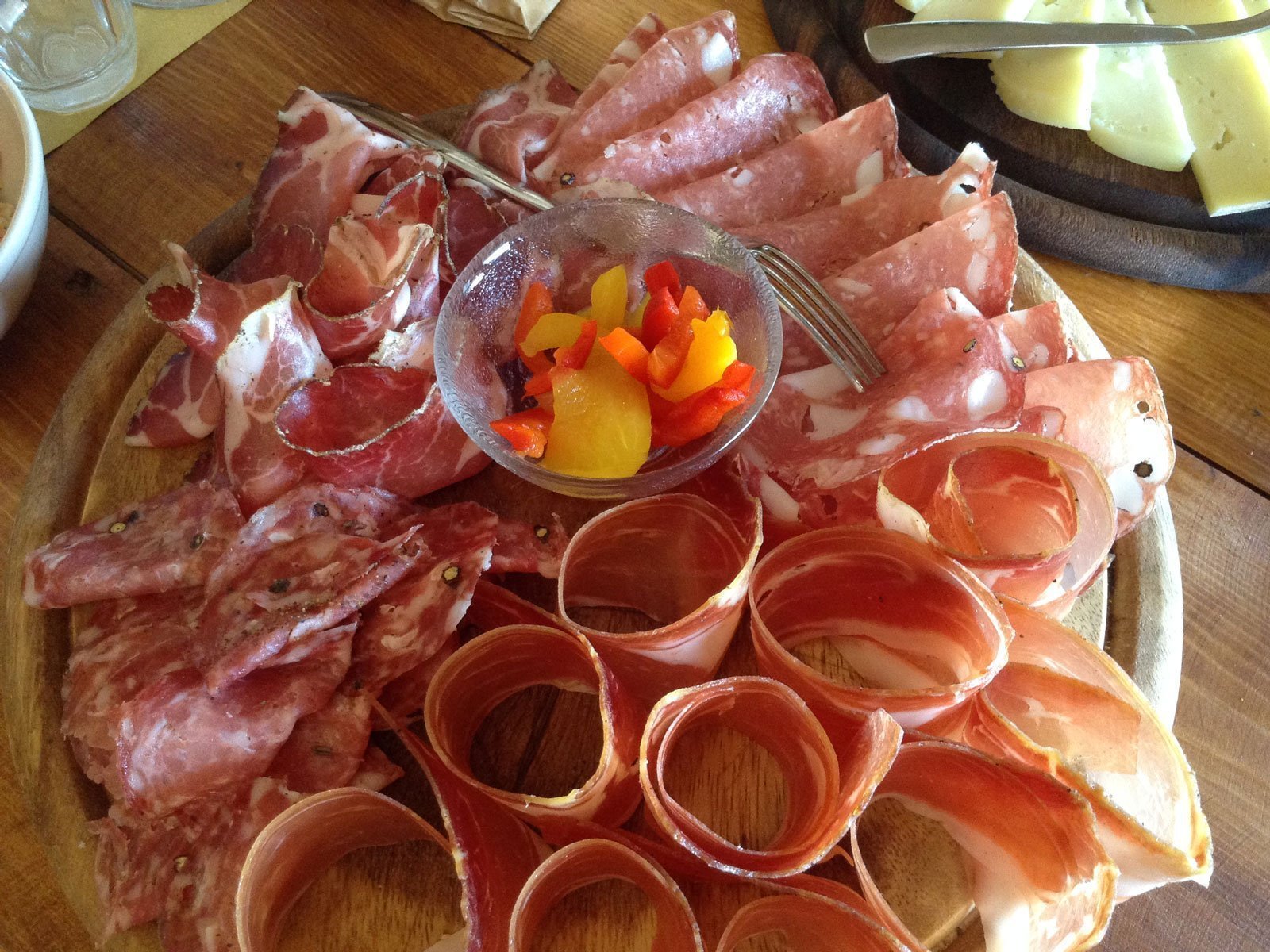 Organic charcuterie plate from Tuscany