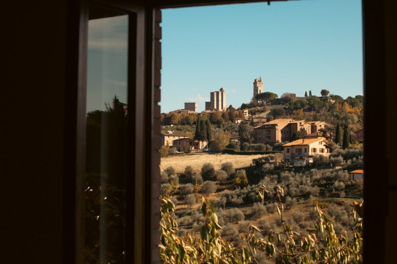 Beautiful Panoramic View of San Gimignano from the Window