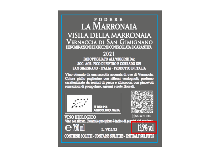 Progetto senza titolo 3 - La Marronaia - how to read a wine label